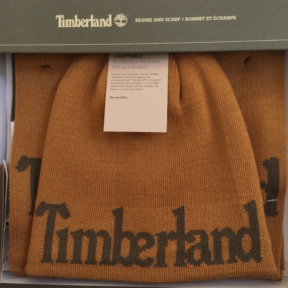 Timberland Knit Hat Beanie Scarf Set Ski Cap NEW - Picture 8 of 8